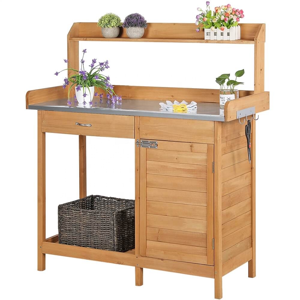Outdoor Furniture Wooden - Tavolo da Lavoro in Legno Massello