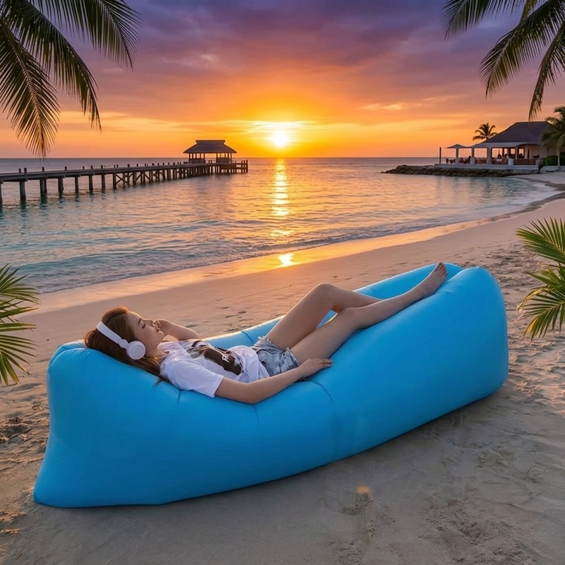 Outdoor Furniture Weatherproof - Divano Gonfiabile Portatile, Lettino Impermeabile a
