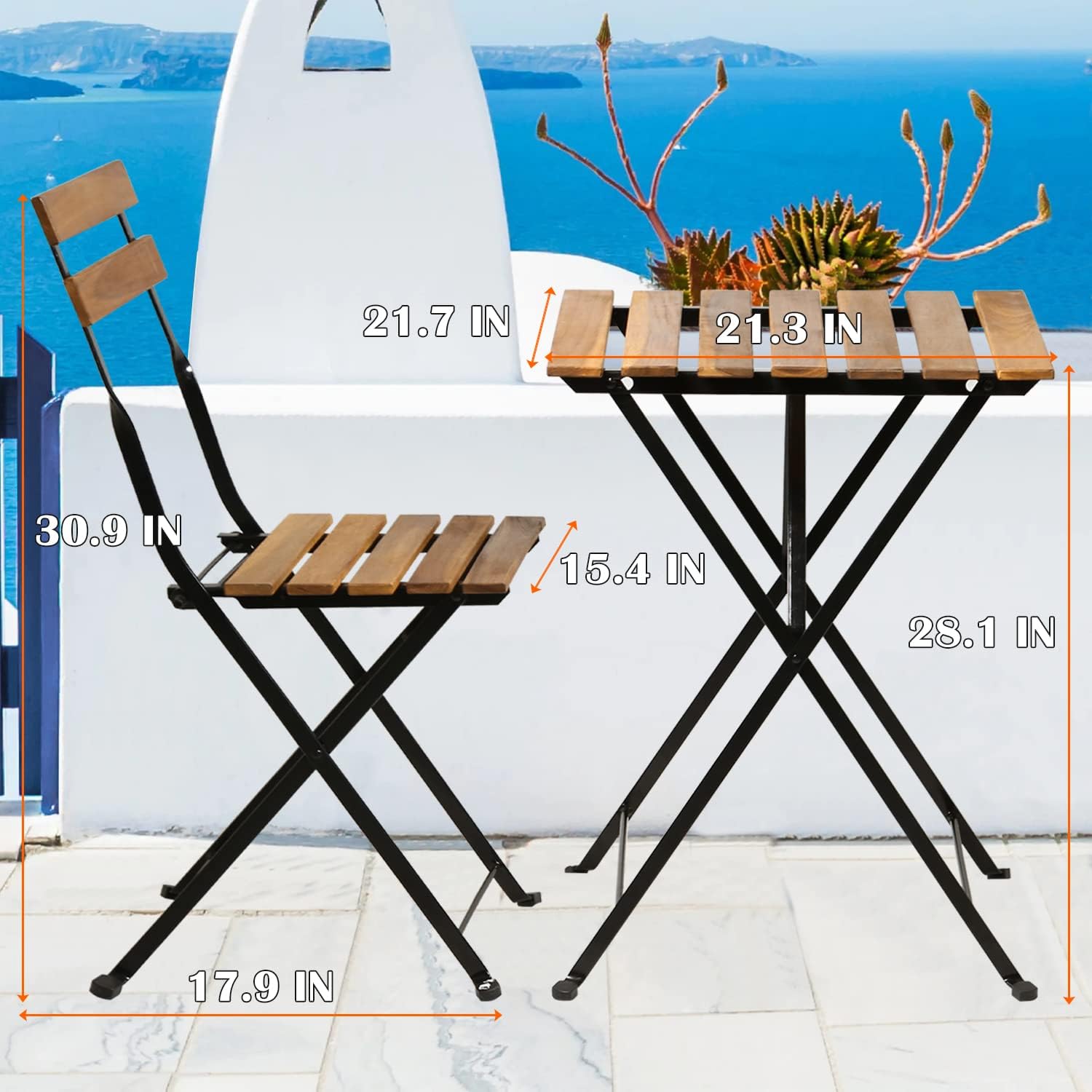 Set da bistrot pieghevole in l - Outdoor Furniture Wooden recensione e prezzo